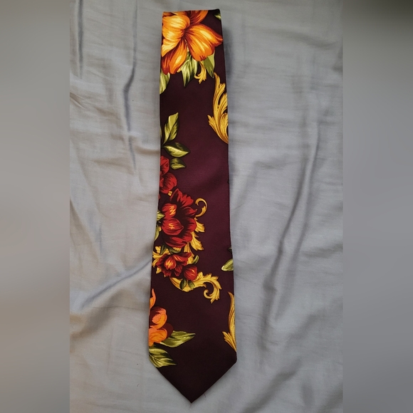 Vintage Versace Floral print men's tie - Picture 2 of 3